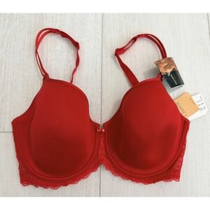 NWT Chantelle DEPUIS 1876 Comfort Lined Underwire Bra Sz 32DDDD‎ Red